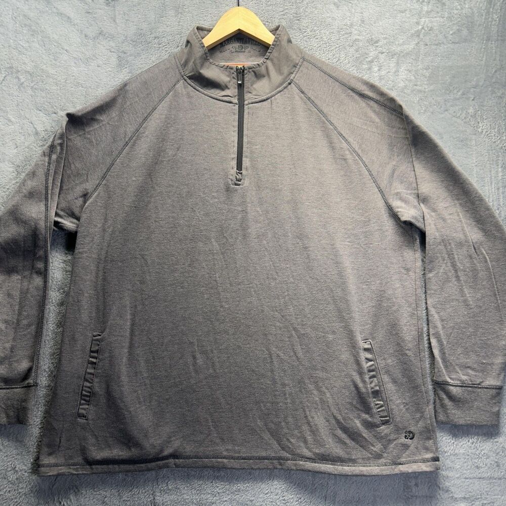 Margaritaville Sweatshirt Mens 2XL Gray Quarter Zip Mock Neck Pullover Pockets